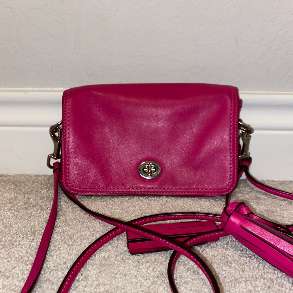 Hot pink coach crossbody